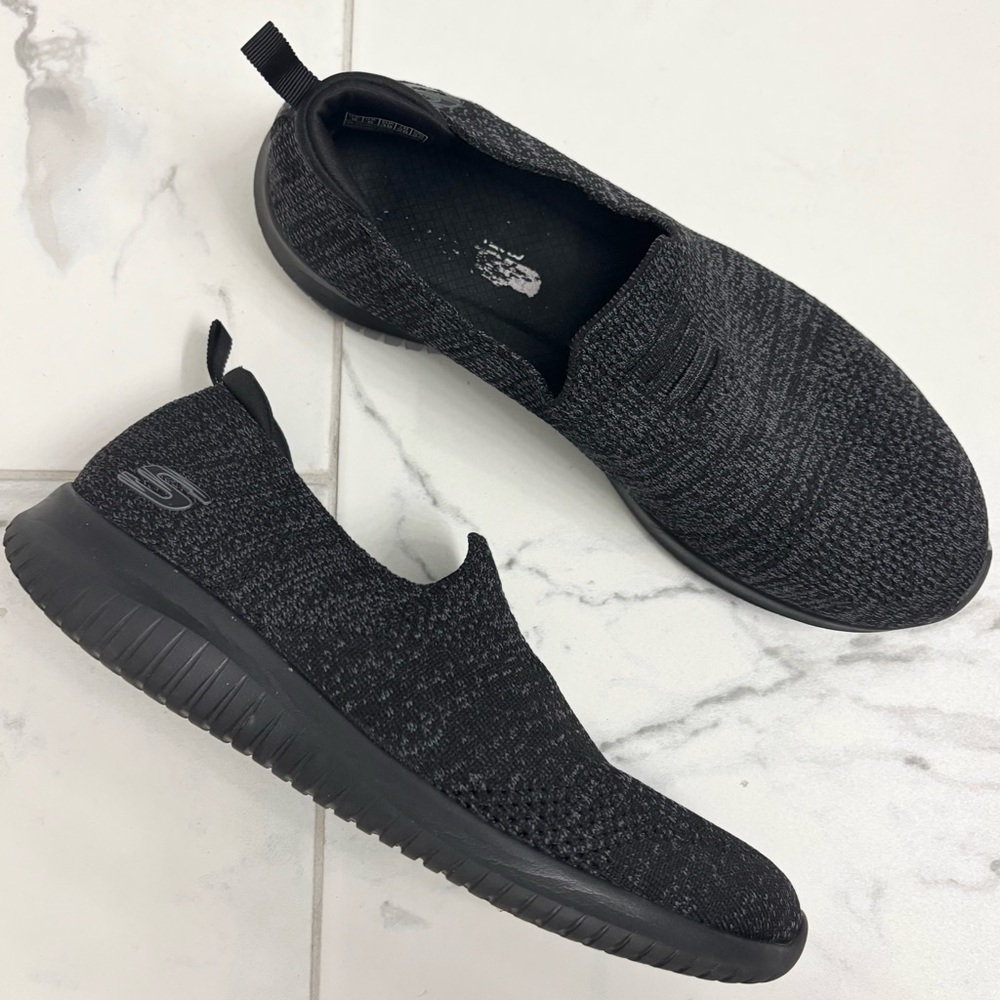 Skechers Ultra Flex Harmonious Slip On Sneakers Womens 9 Black Comfort Shoes